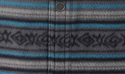 Shop O'neill Glacier Stripe Fleece Snap-up Overshirt In Graphite