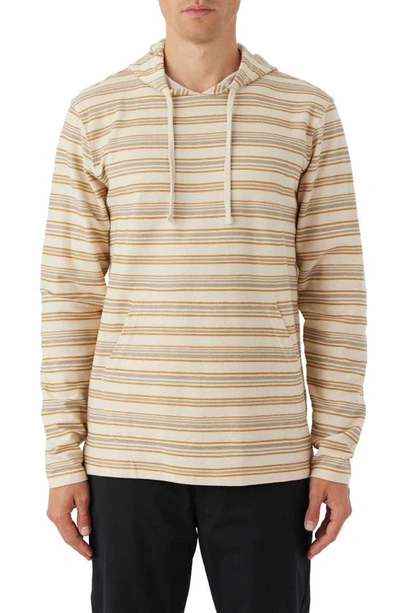 Shop O'neill Fairbanks Stripe Cotton French Terry Hoodie In Cream