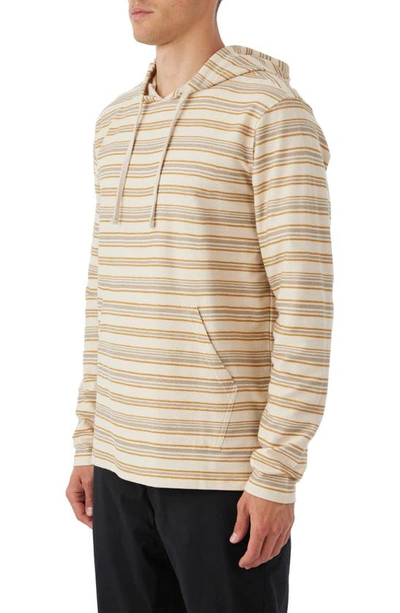 Shop O'neill Fairbanks Stripe Cotton French Terry Hoodie In Cream