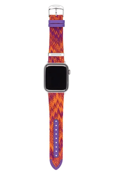 Shop Missoni Multicolor Authentic Zigzag 24mm Textile Apple Watch® Watchband In Pink Multi