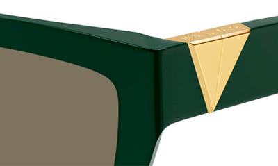 Shop Bottega Veneta 57mm Square Sunglasses In Green