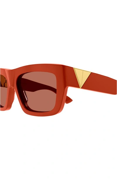 Shop Bottega Veneta 57mm Square Sunglasses In Orange