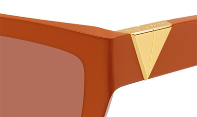 Shop Bottega Veneta 57mm Square Sunglasses In Orange