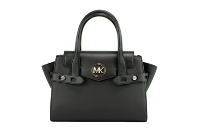 Shop Michael Kors Carmen Medium Saffiano Leather Satchel Handwomen's Purse Women's Bag In Black