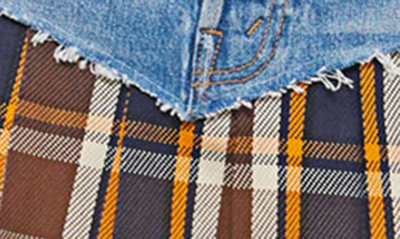 Shop Mother The Fluff & Fold Denim Miniskirt In A Punk And A Farmer Walk
