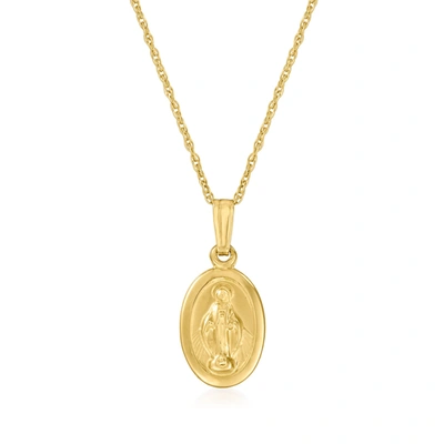 Ross-simons Child's 14kt Yellow Gold Miraculous Medal Necklace In Gold