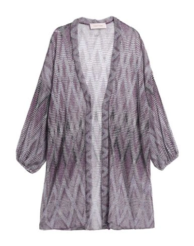 Twenty Easy By Kaos Woman Cardigan Plum Size Xs Viscose, Polyester, Polyamide In Purple
