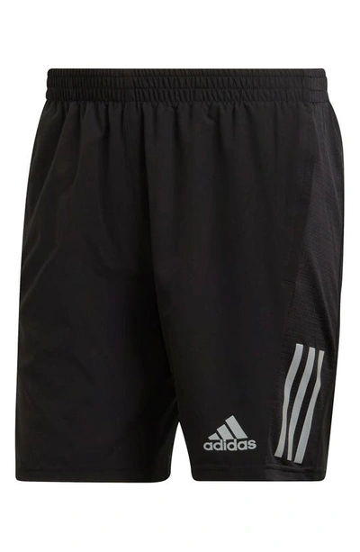 Shop Adidas Originals Own The Run Shorts In Black/reflective Silver