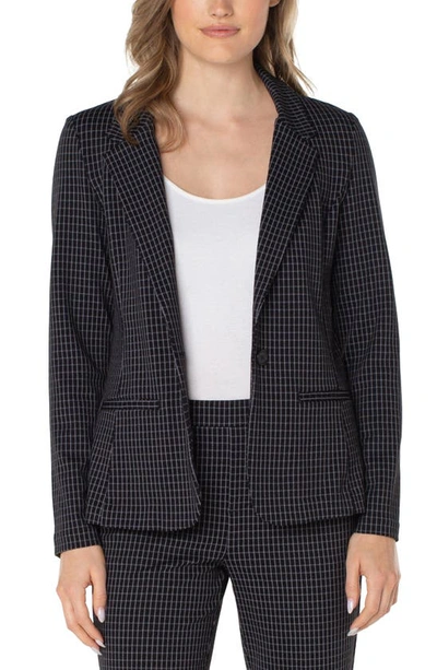 Shop Liverpool Los Angeles Grid Fitted Blazer In Black/ White Grid