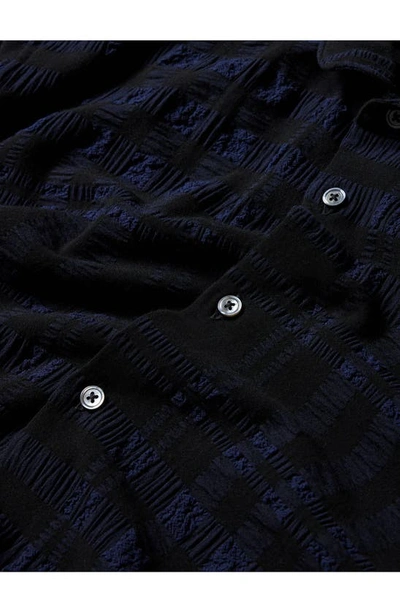 Shop John Varvatos Orchard Textured Plaid Button-up Shirt In Blue Black