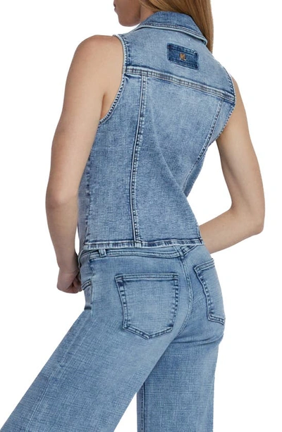 Wash Lab Denim Willa Denim Waistcoat In Clean Blue