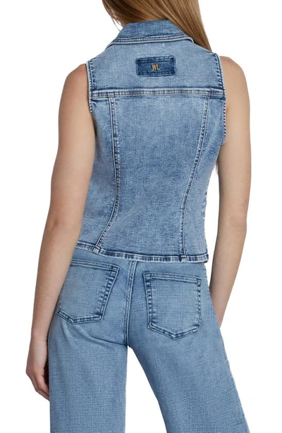 Shop Wash Lab Denim Willa Denim Waistcoat In Clean Blue