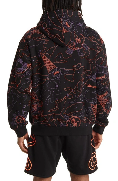 Shop Icecream Camouflage Embroidered Hoodie In Black