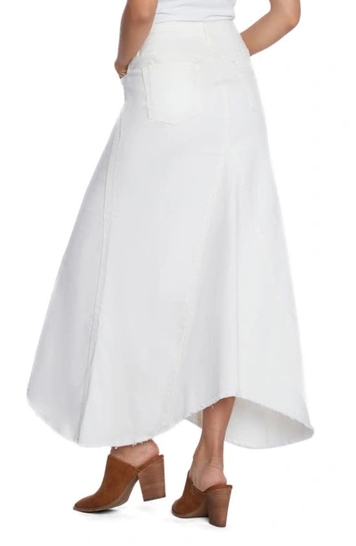 Wash Lab Denim Selma Pieced Asymmetric Denim Maxi Skirt In Stone White