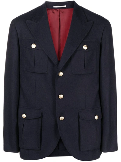 Shop Brunello Cucinelli Deconstructed Jacket Clothing In Blue