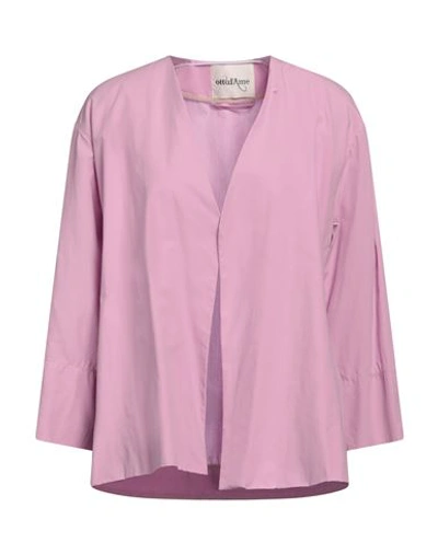Shop Ottod'ame Woman Blazer Pink Size 2 Cotton