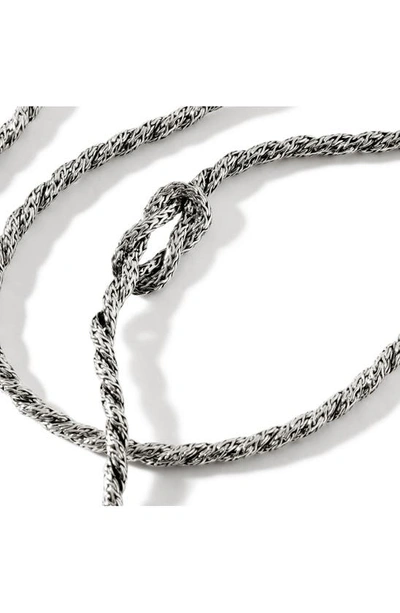 Shop John Hardy Love Knot Necklace In Silver