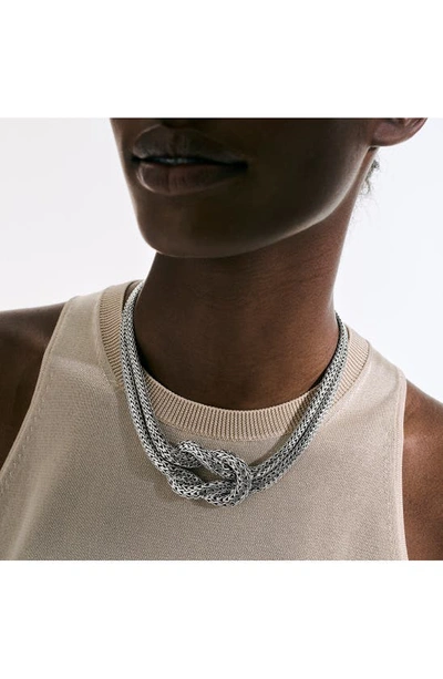 John Hardy Love Knot Graduated Necklace In Silver