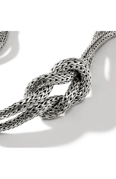 John Hardy Love Knot Graduated Necklace In Silver