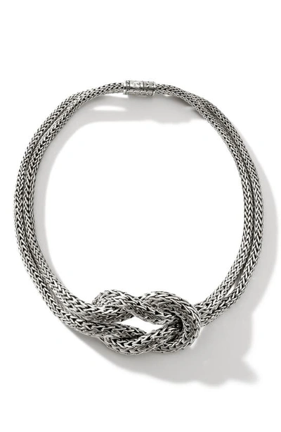 John Hardy Love Knot Graduated Necklace In Silver