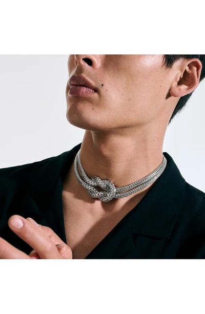 John Hardy Love Knot Graduated Necklace In Silver