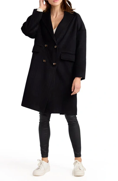 Shop Belle & Bloom Amnesia Oversize Double Breasted Coat In Black