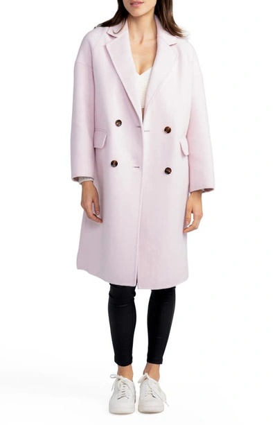 Shop Belle & Bloom Belle And Bloom Amnesia Oversize Double Breasted Coat In Pale Pink