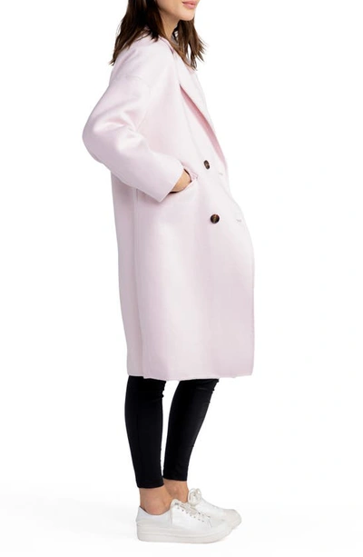 Shop Belle & Bloom Amnesia Oversize Double Breasted Coat In Pale Pink