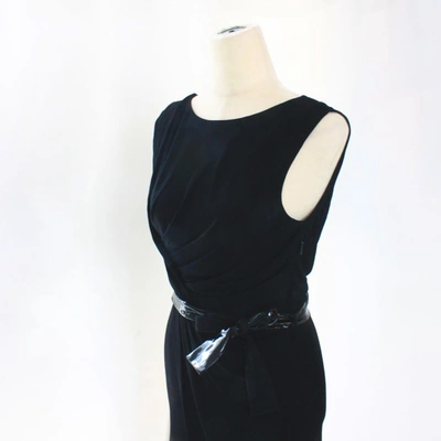 Pre-owned Gucci Black Sleeveless Dress With Black Leather Belt