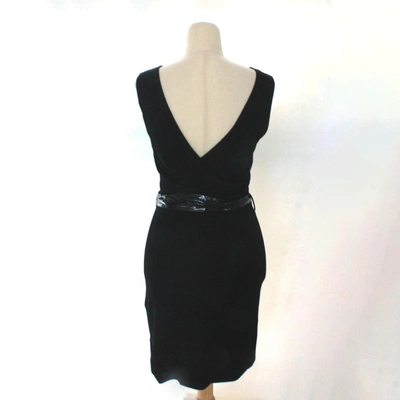 Pre-owned Gucci Black Sleeveless Dress With Black Leather Belt