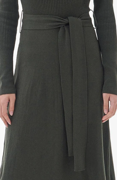 Shop Barbour Laverne Belted Turtleneck Sweater Dress In Olive