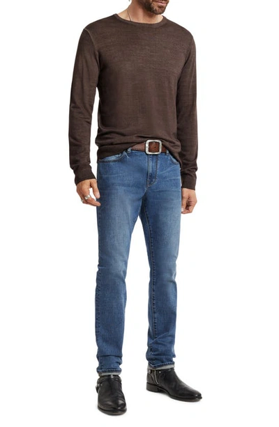 Shop John Varvatos Chase Merino Wool Blend Long Sleeve T-shirt In Soil