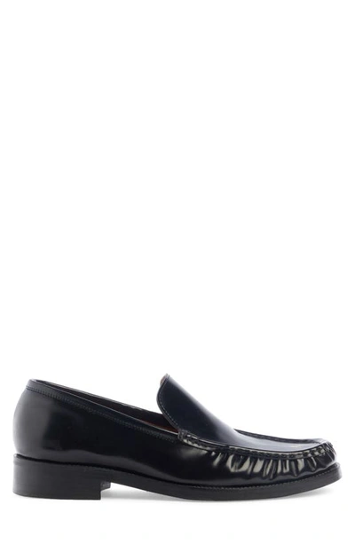 Shop Acne Studios Moc Toe Calfskin Loafer In Black
