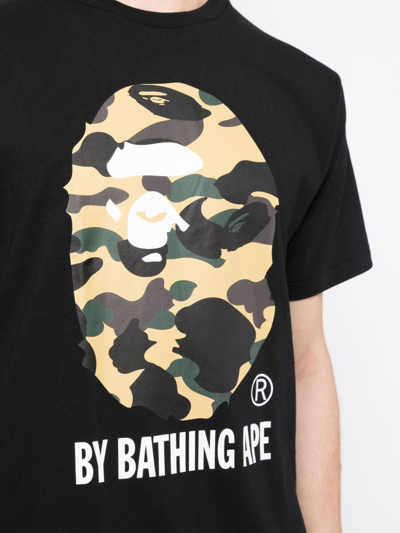 Shop A Bathing Ape Graphic-print Cotton T-shirt In 黑色