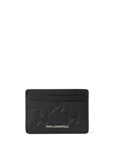 Shop Karl Lagerfeld K/loom Leather Card Holder In 黑色