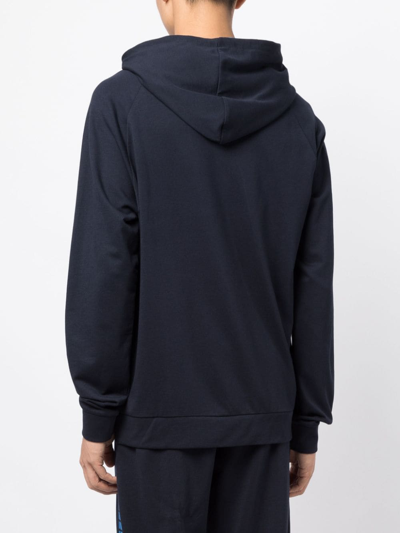 Hugo Boss Authentic Cotton Hooded Jacket In 蓝色