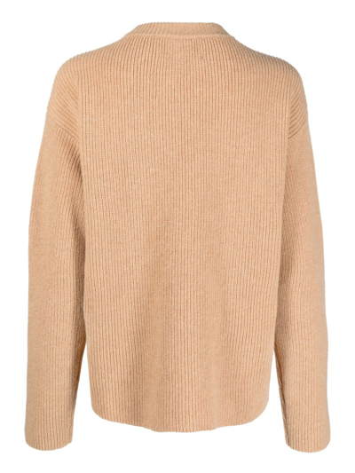 Shop Ballantyne Purl-knit Wool Jumper In Neutrals