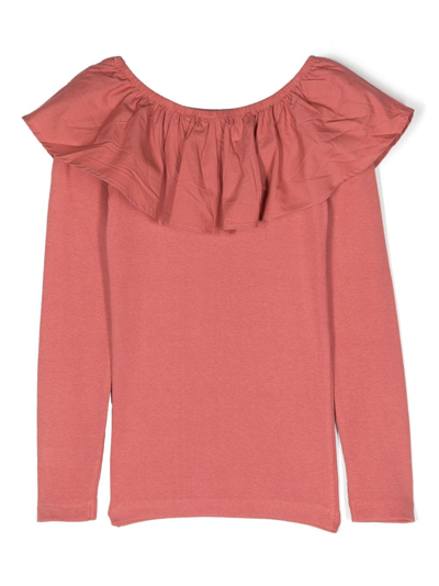 Molo Renate Ruffle-collar Sweatshirt In 粉色
