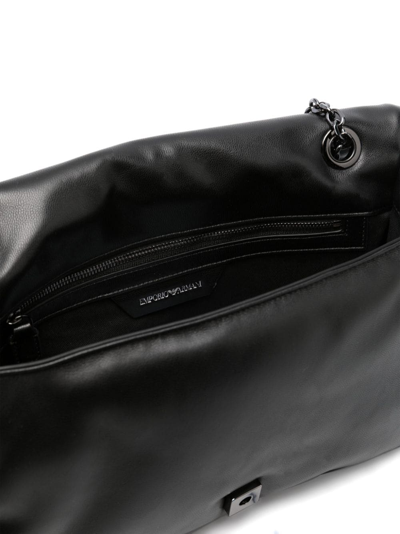 Emporio Armani Quilted Faux-leather Shoulder Bag In 黑色