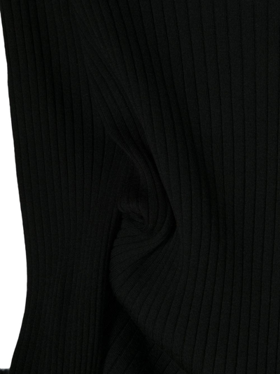 Shop Versace Ribbed-knit Side-button Jumper In Black