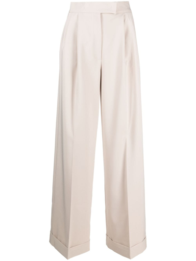 Shop D-exterior Pressed-crease Flared Trousers In Neutrals