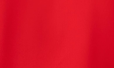 Cece Mock Neck Blouson Sleeve Satin Top In Stoplight Red