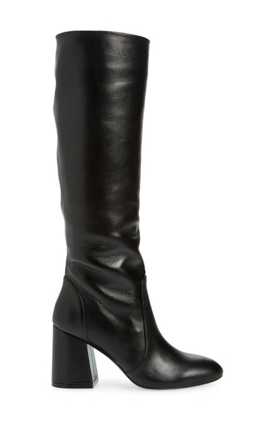 Shop Stuart Weitzman Flare Block Heel Mid Calf Boot In Black