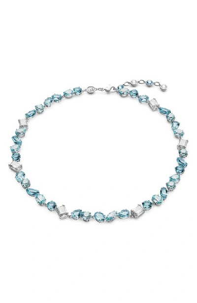 Shop Swarovski Gema Crystal Collar Necklace In Blue