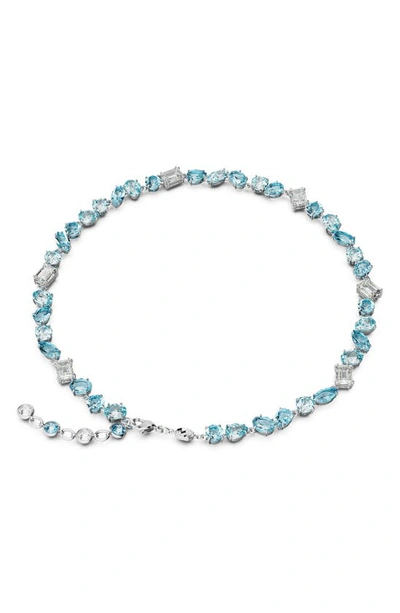 Shop Swarovski Gema Crystal Collar Necklace In Blue
