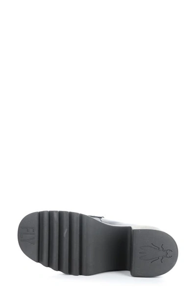 Fly London Muly Platform Penny Loafer In 003 Navy Black