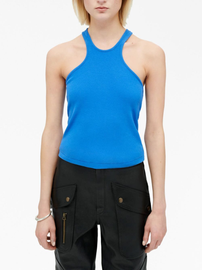Re/done Racer Cotton Tank Top In Blau