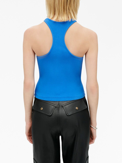 Re/done Racer Cotton Tank Top In Blau
