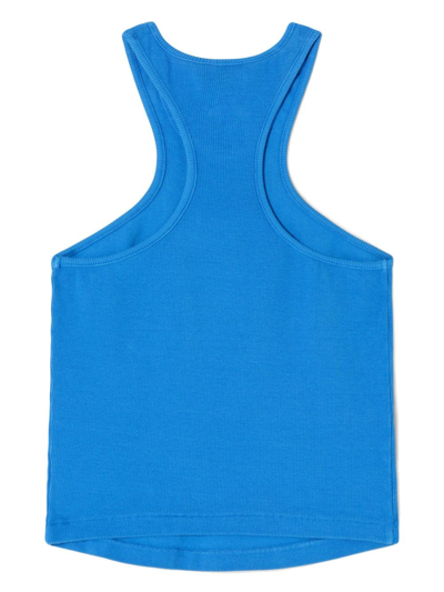Re/done Racer Cotton Tank Top In Blau