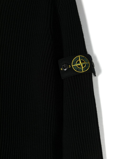 Shop Stone Island Junior Compass-badge Virgin-wool Jumper In Schwarz